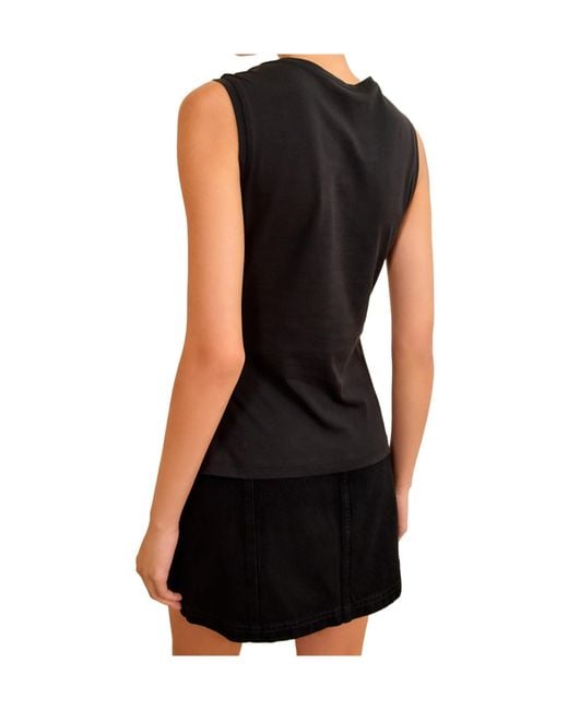 Ulla Johnson Black Clio Ruched Ruffle Top