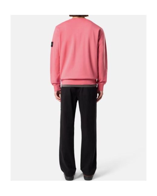 Stone Island Pink Regular-Fit Crewneck Sweatshirt With Raglan Sleeves for men