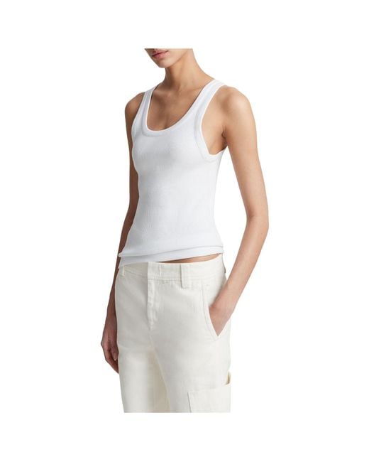 Vince White Scoop Neck Tank Top