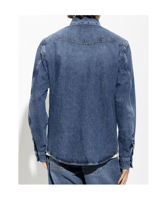 Moncler Blue Denim Shirt Jacket for men