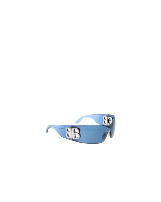 Balenciaga Blue Eyewear Shield Frame Sunglasses