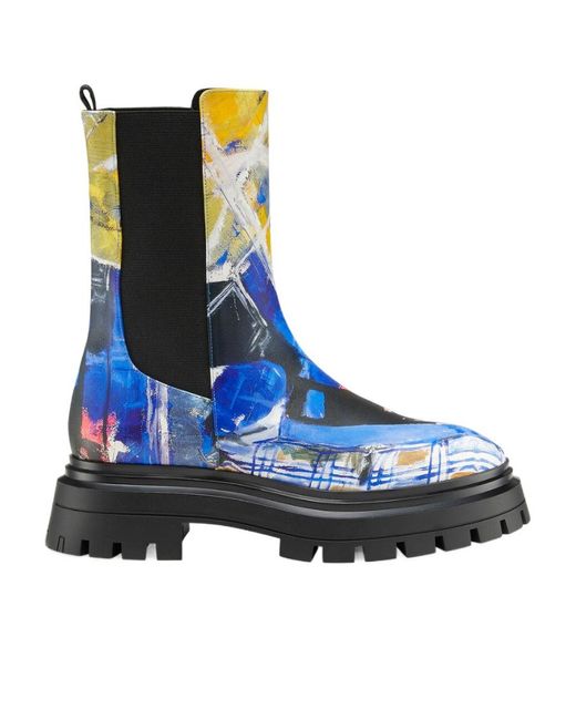 Stuart Weitzman Blue Sw X Kidsuper Co-Branded Bedford Ankle Boots