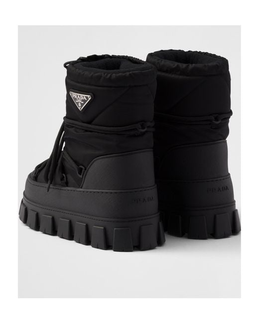 Prada Black Re-Nylon Gabardine Après-Ski Boots