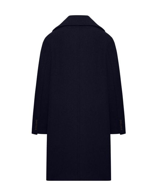 Dries Van Noten Blue Double-Breasted Tailored Coat