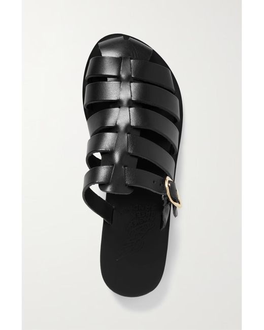 Ancient Greek Sandals Black Cosmia Slippers