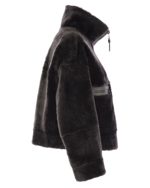Brunello Cucinelli Black High Neck Zipped Jacket