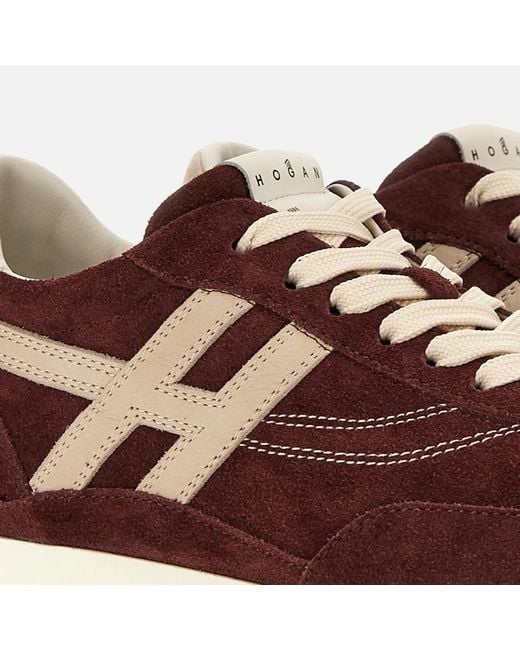 Hogan Brown H699 Logo-Patch Sneakers
