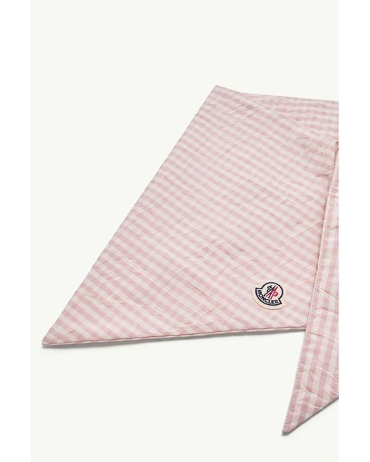 Moncler Pink Padded Cotton Blend Vichy Scarf