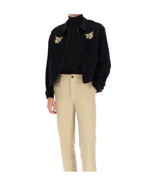 Visvim Black Embroidered Zipped Jacket for men