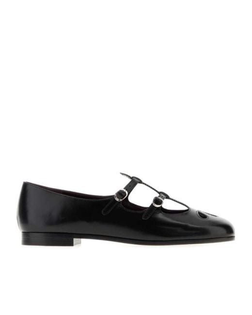 Tory Burch Black Leather Ballerinas