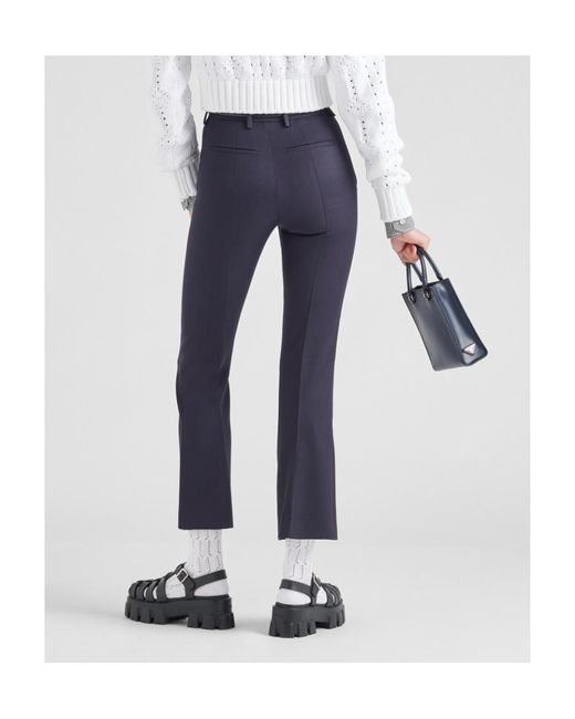 Prada Blue Straight Leg Tailored Pants