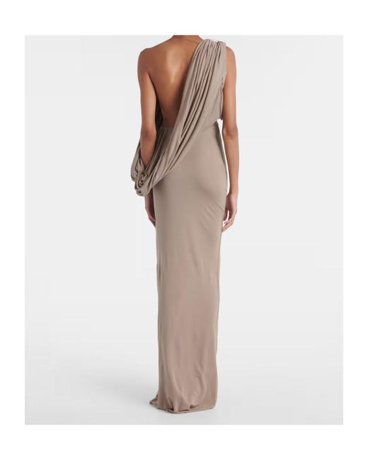 Christopher Esber Natural Aiba Draped One-Shoulder Jersey Gown