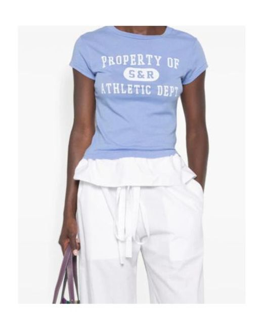 Sporty & Rich Blue Crew Neck T-Shirt