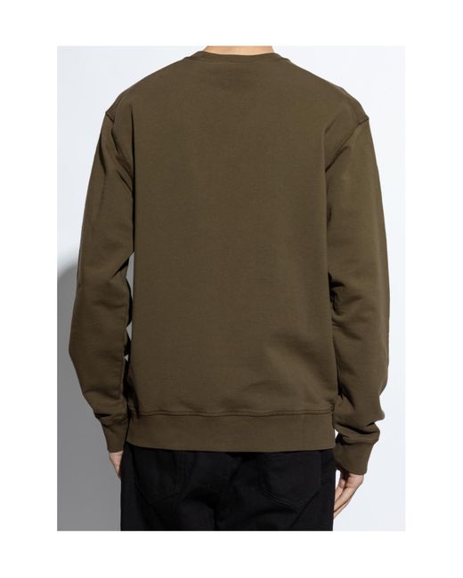 DSquared² Green Logo-Embossed Crewneck Sweatshirt for men