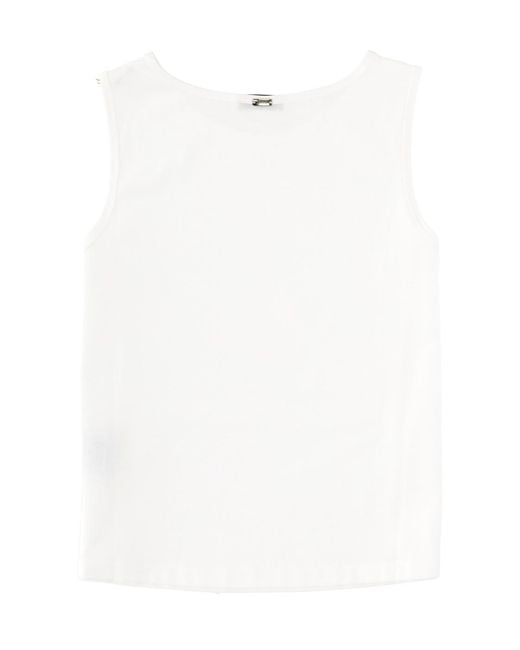 Herno White Crewneck Sleeveless Top