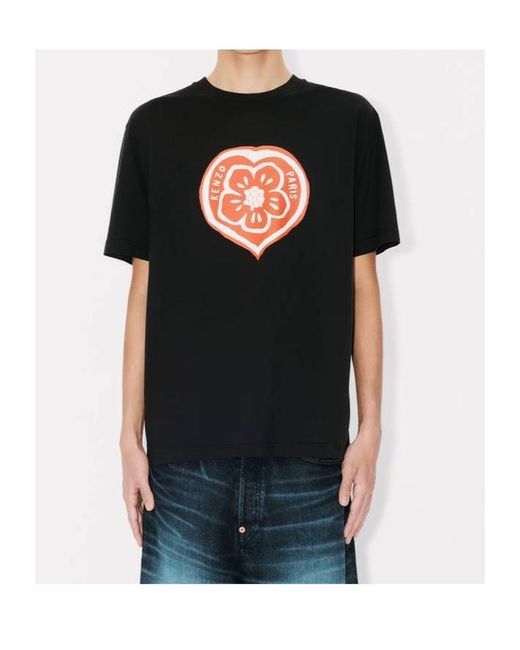 KENZO Black Boke Heart Crewneck T-Shirt for men