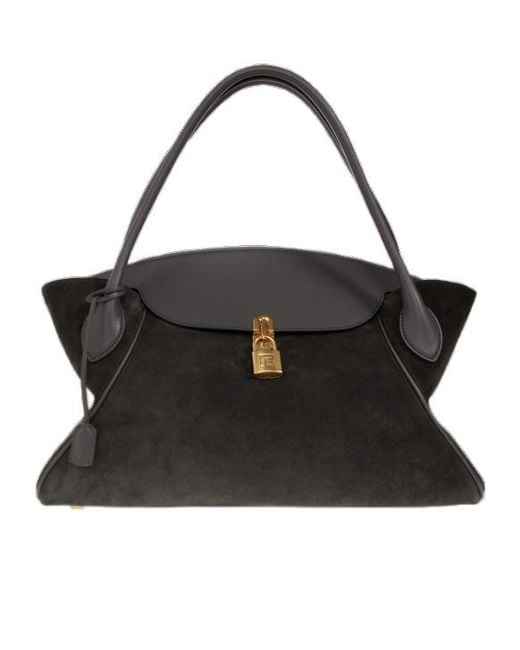 Balmain Black Clasp-Closure Shoulder Bag