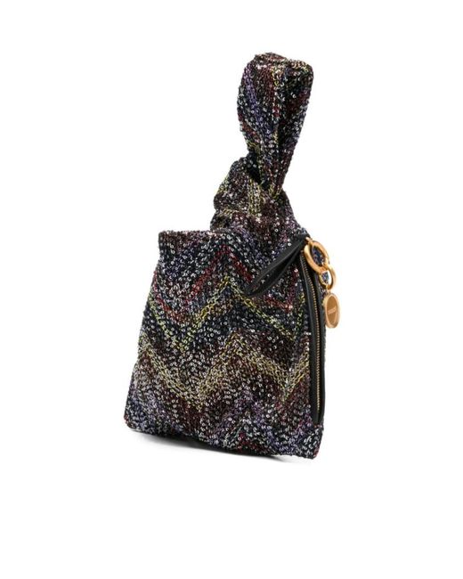 Missoni Black Knot Detailed Raschel Pinetto Lurex Tote Bag