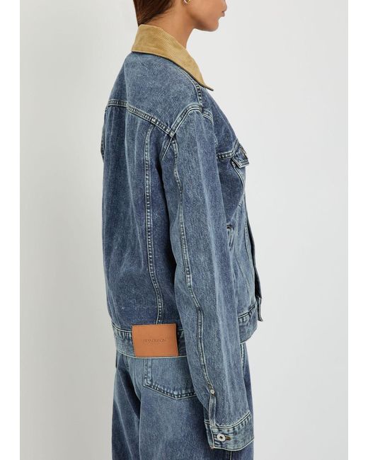 J.W. Anderson Blue Corduroy Collar Denim Jacket