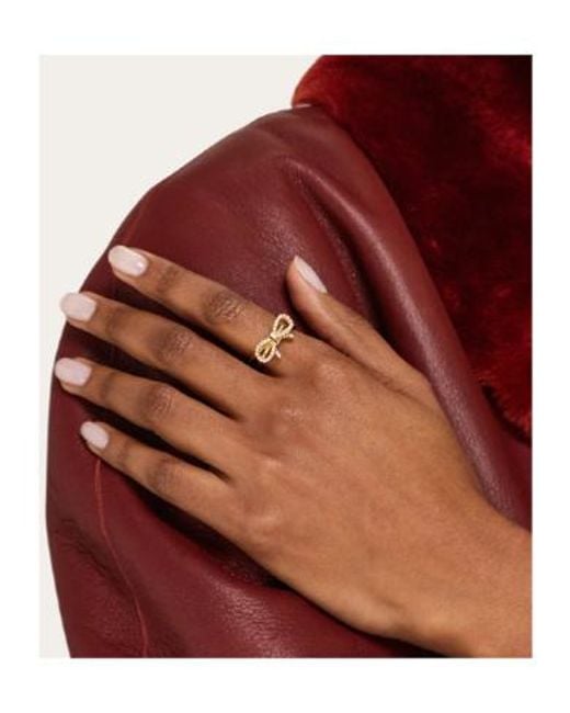 Ferragamo Metallic Vara Bow Ring (52Mm)