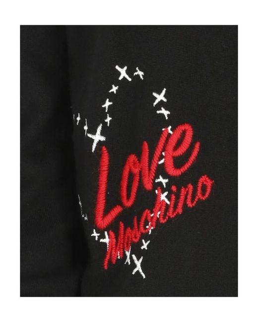 Moschino Black Logo Embroidered Button Sweater