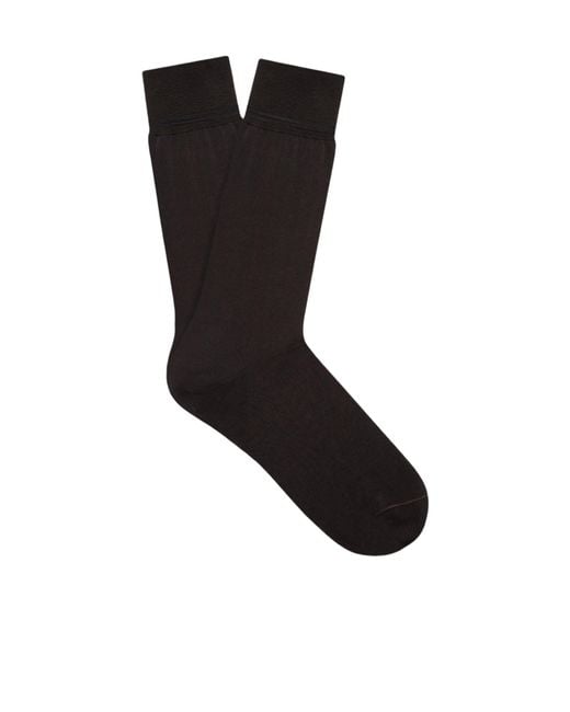 Zegna Black Cotton Socks for men