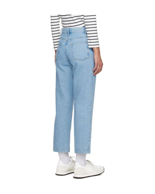 A.P.C. Blue New Sailor Stitch Detail Denim Pants