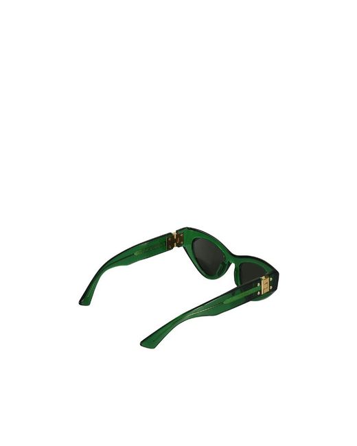 Bottega Veneta Green Eyewear Cat-Eye Frame Sunglasses