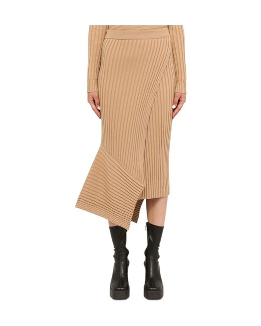 Stella McCartney Natural Asymmetrical Midi Skirt