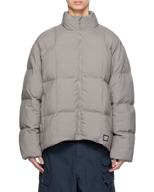 Ambush Gray Logo Patch Puffer Jacket for men