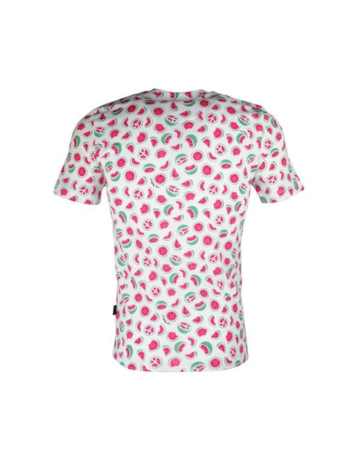Moschino Pink Watermelon Printed T-Shirt With Round Neck for men