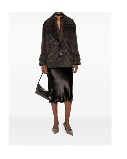 Dorothee Schumacher Black Velvet Bias-Cut Skirt