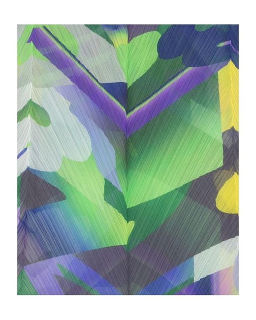 Pleats Please Issey Miyake Blue Pleats Please Abstract-Print Scarf