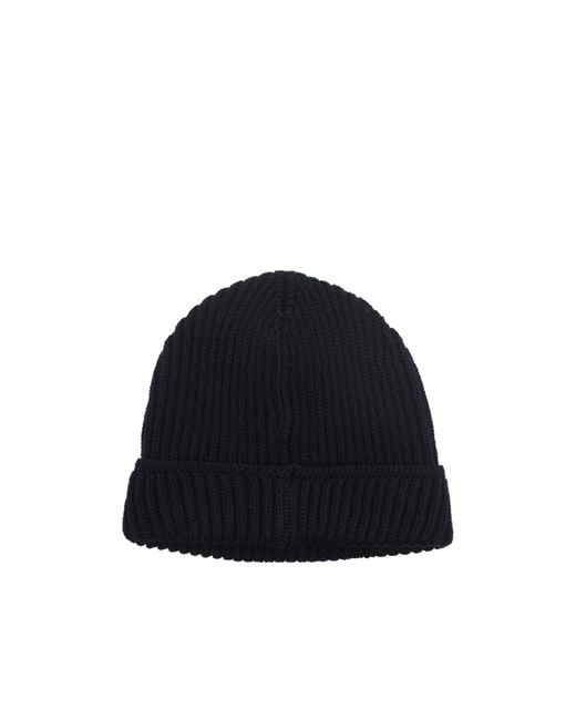 Premiata Blue Cuffed Knit Hat for men