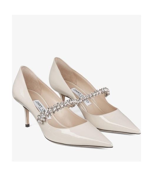Jimmy Choo White Bing 65 Pointed High Heels
