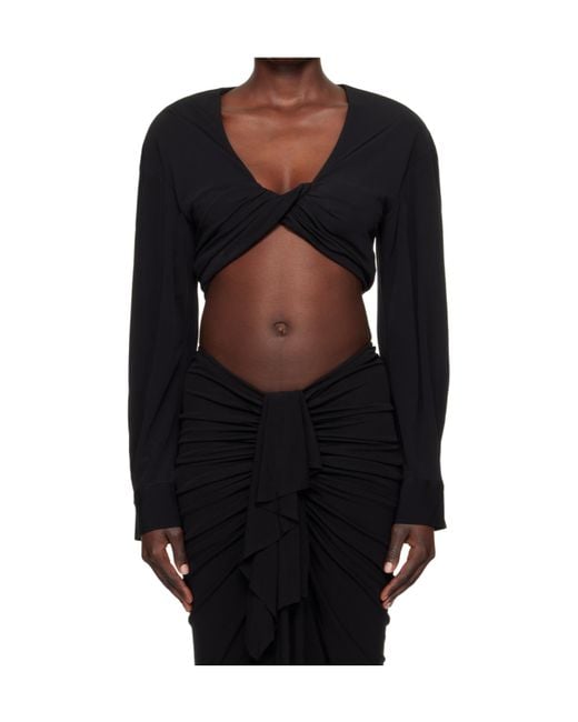 Christopher Esber Black Vivenda Drape Top