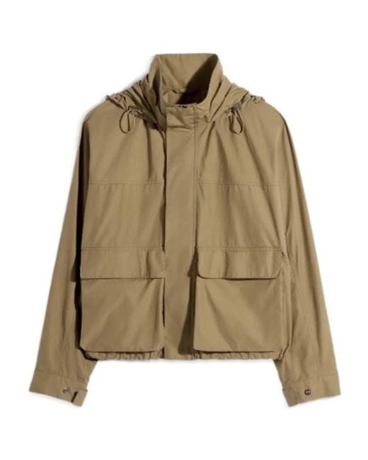 Lemaire Green Drawstring Hooded Rain Jacket for men