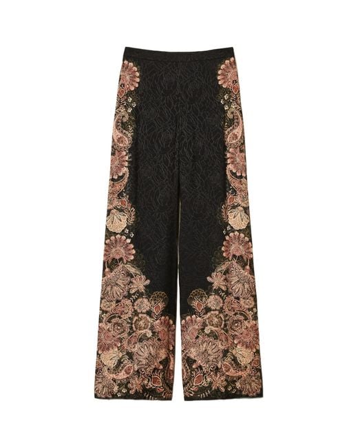 Twinset Brown Paisley-Print Trousers
