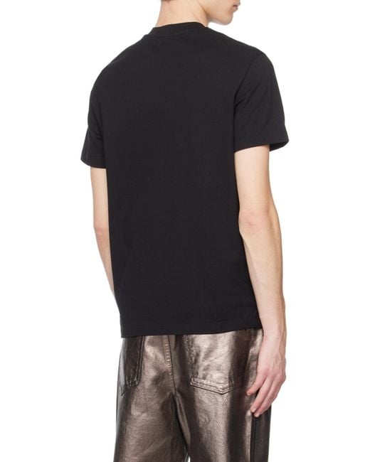 Ferragamo Black Ferragamo Logo Patch Crewneck T-Shirt for men