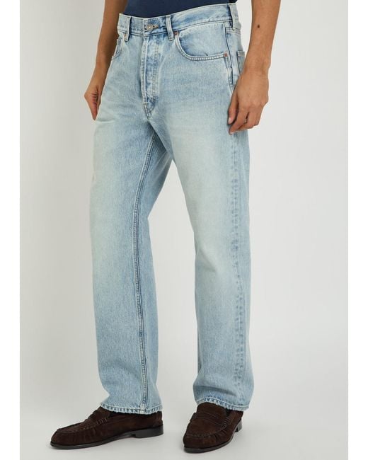 Saint Laurent Blue Loose Straight-Leg Jeans for men