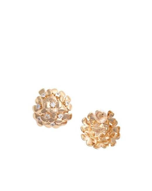 Self-Portrait Metallic Embellished Flower Earrings