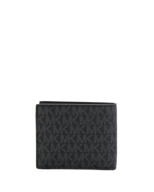 Michael Kors Black Greyson Logo Lettering Bi-Fold Wallet for men