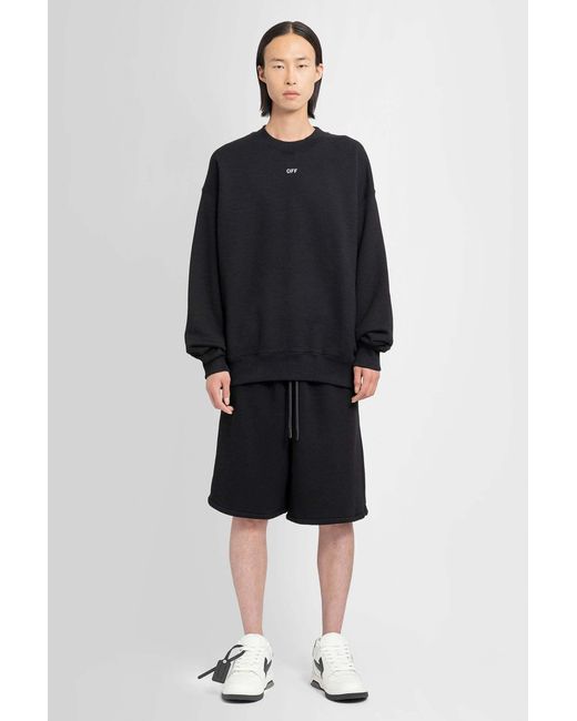 Off-White c/o Virgil Abloh Black Logo Printed Crewneck Sweatshirt for men