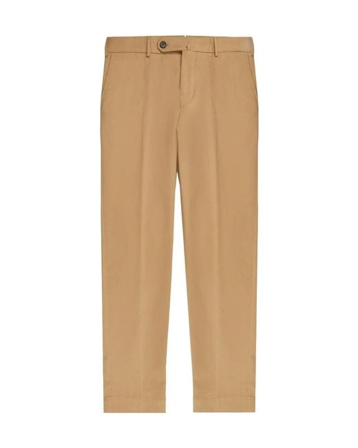Incotex Natural Flat-Front Trousers for men