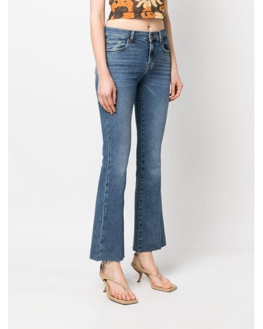 7 For All Mankind Blue Logo-Patch Bootcut Jeans