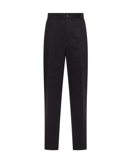 Moncler Black Tailored Cotton Pants for men