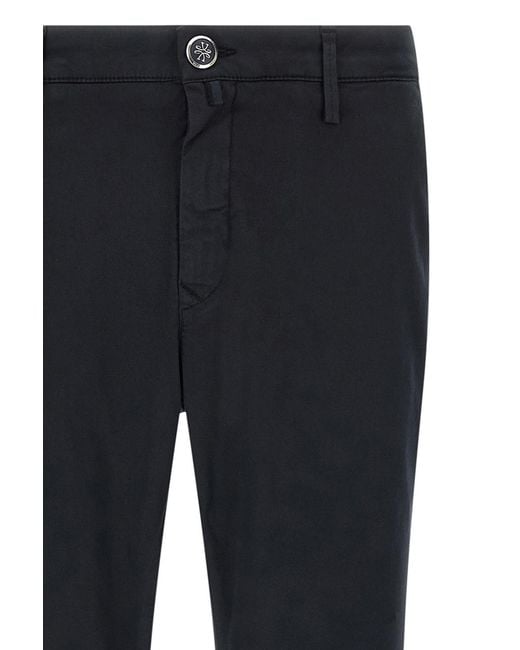 Jacob Cohen Blue Logo Plaque Straight-Leg Trousers for men