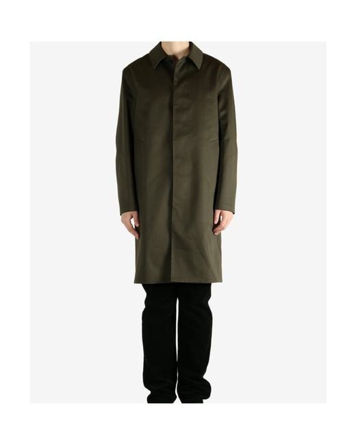 Saint Laurent Green Buttoned Flap-Pocket Coat for men
