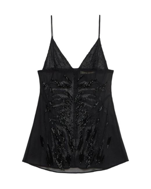 Blumarine Black Sequin Lace Mini Dress