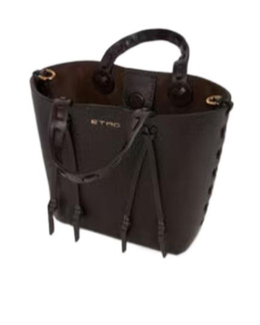 Etro Black Essential Mini Tote Bag